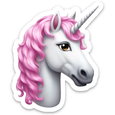 Sparkly white unicorn pink mane sticker