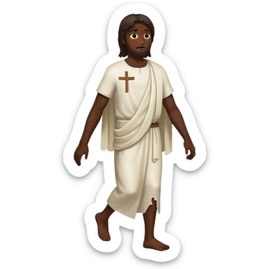 Dark skin christ Jesus injuries walking sticker