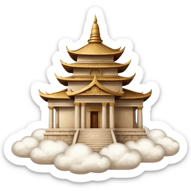 Beige temple on a cloud  sticker