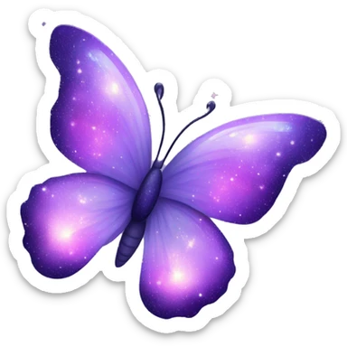 sparkly starry Pastel purple-gradient nebula galaxy butterfly sticker