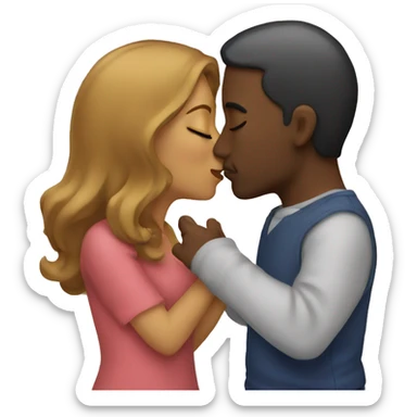 A couple kissing  sticker