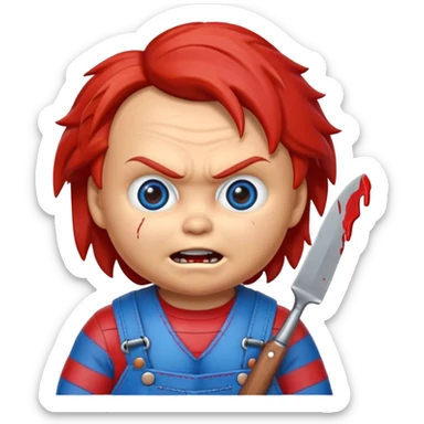 Un emojin de chuky überraschter Blick sticker