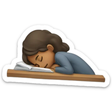 A student napping in class sticker