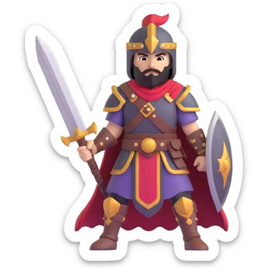 Heroic fantasy warrior avatar sticker