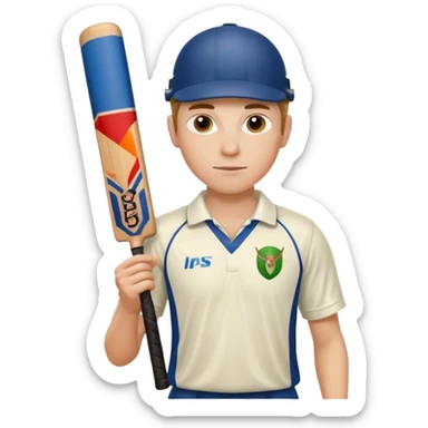 Cricketer with Cricket Bat sticker