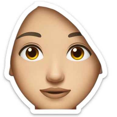 straight long dark hair and brown eyes with freckles sticker