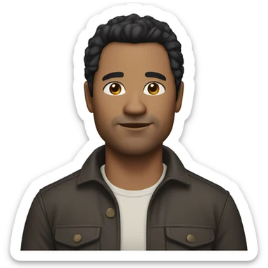 45 year old man with black hair brown skin no moustache sticker