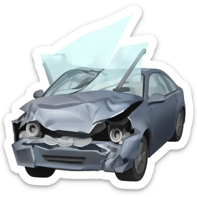 Crashed car fiesta sticker