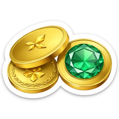 coins and gem sticker