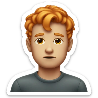 sad ginger boy sticker