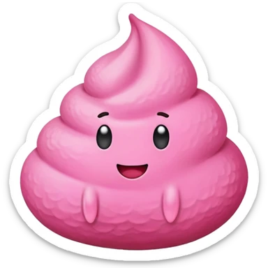 pink poop petal  sticker