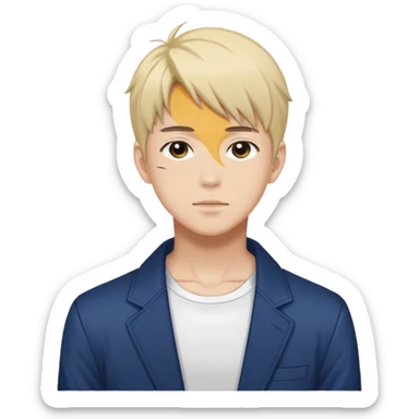 Japanese anime illustration, full body male character .
Clean thin lineart, professional manhwa style, modern BL illustration. sticker