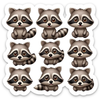Raccoon emoji pack sticker