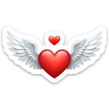 Angel wings and a heart sticker