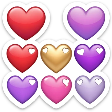CREATE ME A FEW DIFFERENT HEART EMOJIS THAT ARE DIFFERENT STYLES  sticker