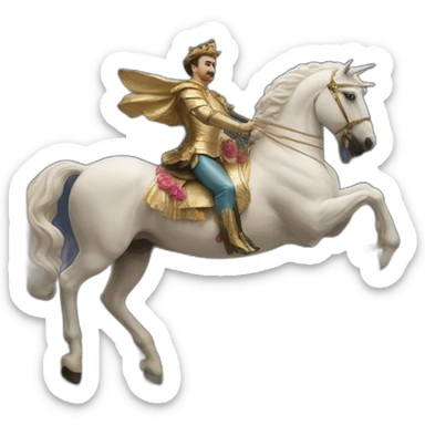 Hyperrealist Francisco franco ride a unicorn lgtbi sticker
