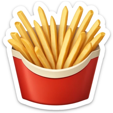 serving of french fries with mayo and ketchup sticker