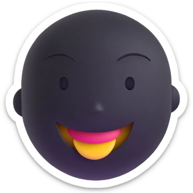 smiley face, confident, calm, kind, pronounced cheekbones sticker