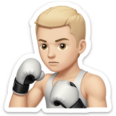 Um garoto  branco fazendo boxe sticker