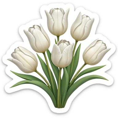 White tulips sticker