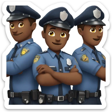 A cute policeman make a heart with hands sticker