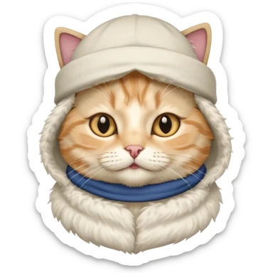 A cat wearing Muslim cap sticker