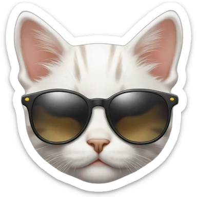 Very cute kitten with sunglasses sunbathing sticker