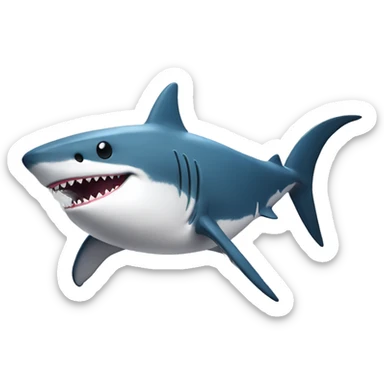 Un requin avec un pingouin  sticker