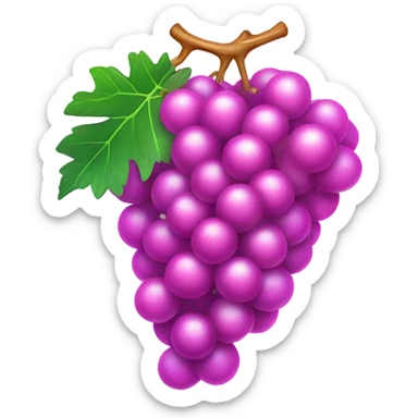 Hot pink grapes with sparkles  sticker