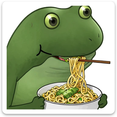 bufo eating noodles sticker