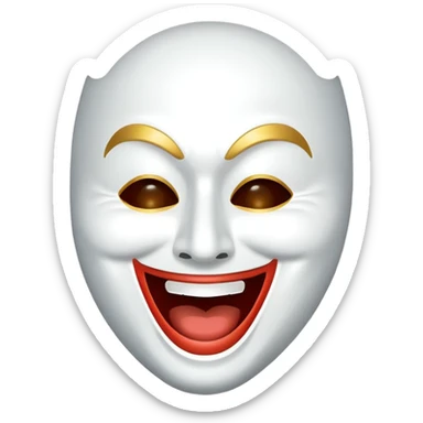 comedy mask with exaggerated laughing expression sticker