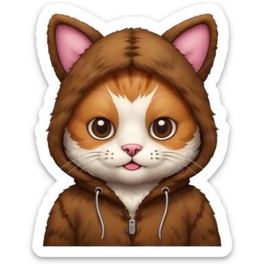 Gato con un traje de oso sticker