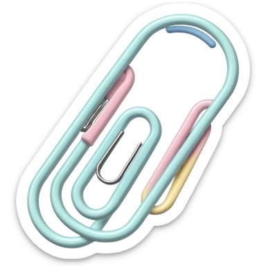 pastel paper clip sticker