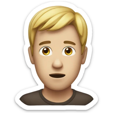 a man trying to memorise samthing sticker