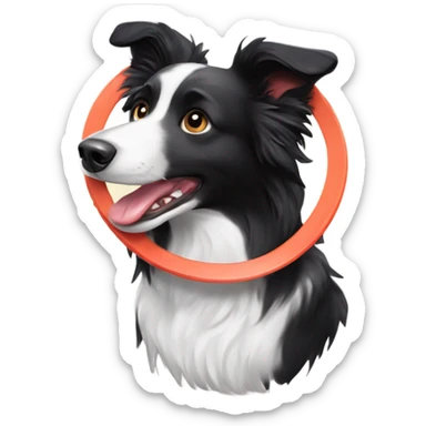 Border collie with frisbee  sticker