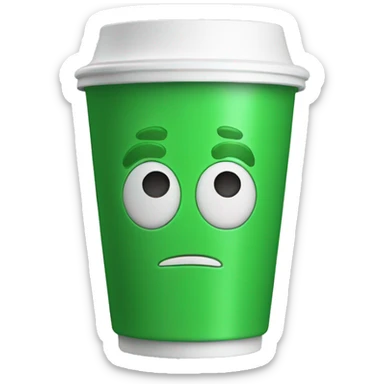 double styrofoam cup with green liquid sticker