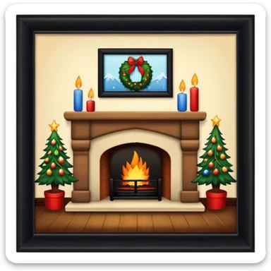 christmas fireplace sticker