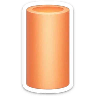Peach colored cylinder with two circles sticker