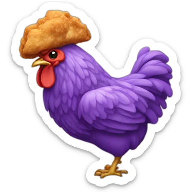 A purple piece of fried chicken sticker