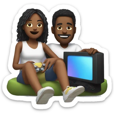 My and my girlfriend playing playstation sticker