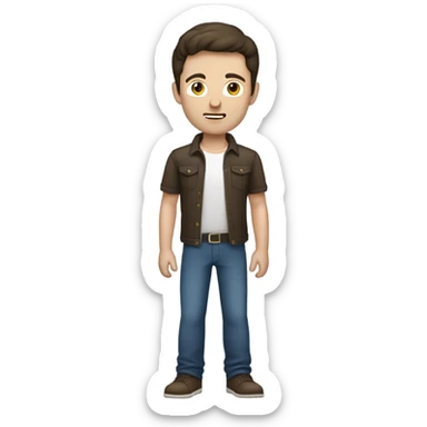 Brunnette man with blue eyes full body sticker