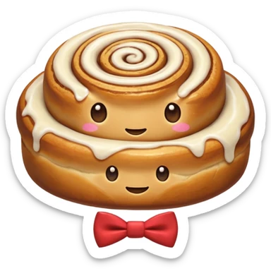 cinnamon roll bowtie sticker
