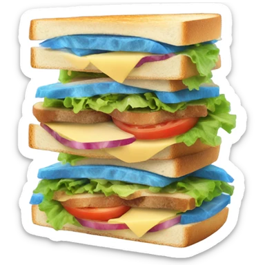 Blue sandwich sticker