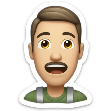 a man who is shoving to be quiet  sticker