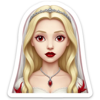 Bride of Dracula with long blonde hair sticker