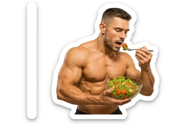 UOMO FITNESS CHE MANGIA INSALATA sticker