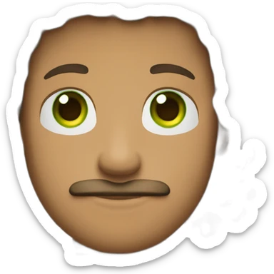 man-young-long-curly-hair-brown-italian-green-eyes-mustache-goatee-muscly-suit sticker