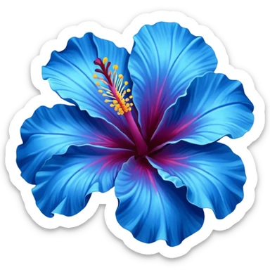 blue hibiscus flower  sticker