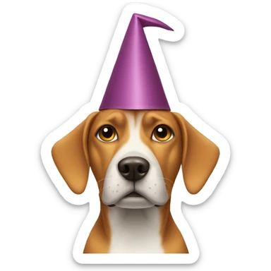 Dog wearing dunce cap sticker