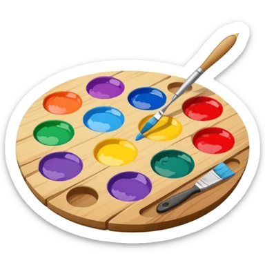 Palette with brush sticker